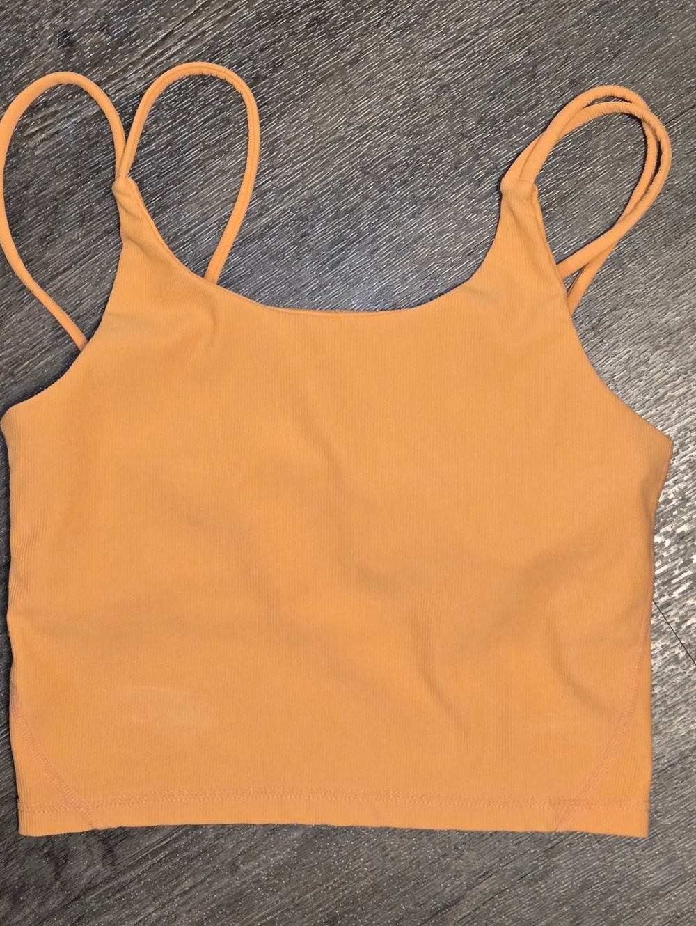 WILO Ribbed Seamless Sports Bra Crop Top Small Orange Athleisure Minimalist